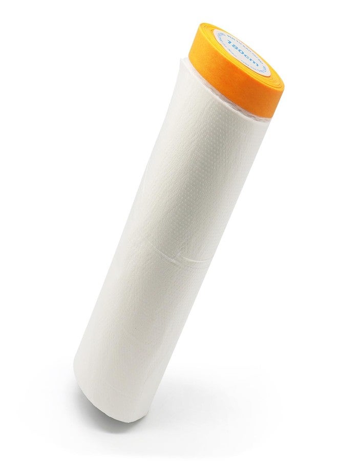 Drofail Plastic Dust Sheet Rolls with Tape, Masking Film Rolls Self-Adhesive Dust Paint Protective Drop Film for Furniture Car- 1.1 Meter X 20M - Image 1